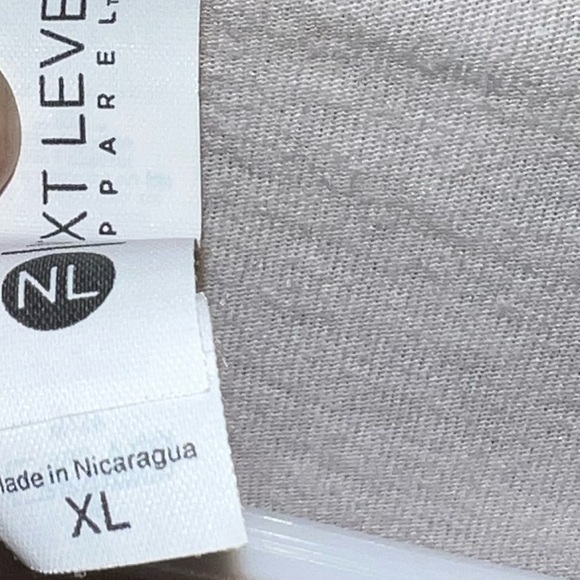 White, Pink & Black Split Tie-Dye Long Sleeve Upcycled Crewneck Shirt Size XL - Picture 9 of 10